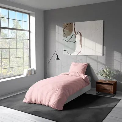 Produktbild von Soma Mikrofaser Bettwäsche 135 x 200 cm Bettbezug 135 cm x 200 cm Kopfkissenbezug 80 x 80 cm uni rosé