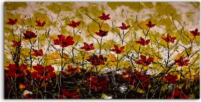 Produktbild von Coloray Spritzschutz aus Glas 120x60  Wandkunst Küchenrückwand Foto Bild Wiesen Blumen Malerei