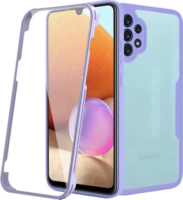 Produktbild von Samsung Galaxy A32 4G Schutzhülle, Eingebautem Displayschutz 360 Grad Komplettschutz Handyhülle für Samsung A32 4G Lila