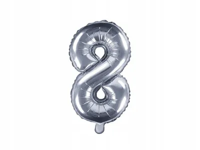 Zdjęcie produktu dla Balon foliowy Cyfra 8, 35cm, srebrny