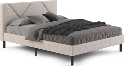 Produktbild von Dmora Französisches Bett Ikelos Beige, Matratzengröße 140x190 cm, gepolstert