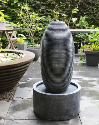 Produktbild von The Fountain 100 Wasserbrunnen, Tischbrunnen, Zimmerbrunnen mit LED Beleuchtung Indoor Outdoor