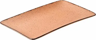 Produktbild von ESTIA | Servierteller - Teller - orange - aus Porzellan - Servierplatte - 21 x 11 cm - Kuchenteller - Snackplatte