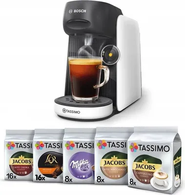 Produktbild von Bosch Tassimo Finesse Kapselkaffeemaschine + 56 Tassimo Kaffeesorten