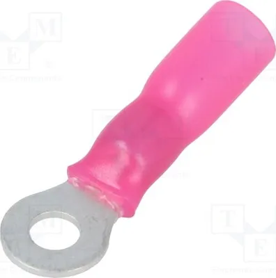 Zdjęcie produktu dla 2 sztuki złączek kablowych typu "ringkabelschuh" M3,5, do kabli o przekroju 0,5÷1,5mm², z zaciskiem o średnicy 3,7mm, czerwone, oznaczenie ST-080/R-T, z izolacją