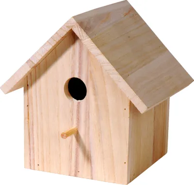 Produktbild von Nistkasten zum Bemalen, Bausatz für Kinder mit Pinsel und 6 bunten Farben, 17,5 x 15,5 x 20,5 cm