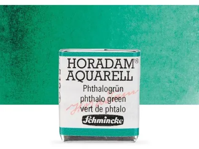 Obrázek produktu pro Schmincke Horadam akvarelové barvy v poloviční pánvičce - 519 phthalo zelená