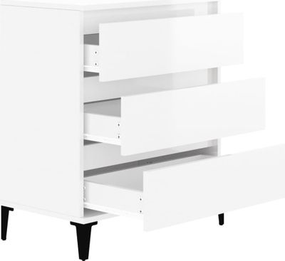 vidaXL Kredens biały wysoki połysk 60x35x70 cm materiał drewnopochodny