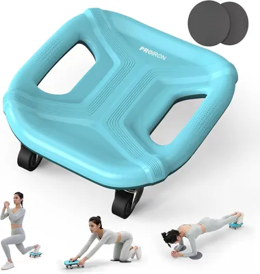Produktbild von PROIRON Bauchtrainer Roller, Bauchroller Liegestützgriffe, ab Roller mit Stabilen Vier Räder, Bauchmuskeltrainer ab Wheel set inkl Gepolsterter, Aabdominal Wheel Roller für Bauchmuskeltraining