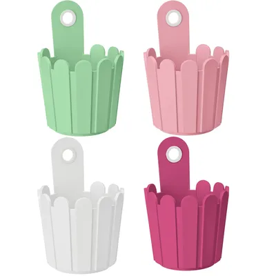 Produktbild von Blumentopf, Fässchen, Landhaus-Stil, Ø 15,5 cm, Farbe:rosa