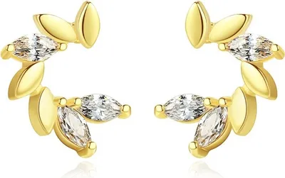 Immagine prodotto di Orecchini in acciaio chirurgico placcato oro 14k, zirconi kst2847.
