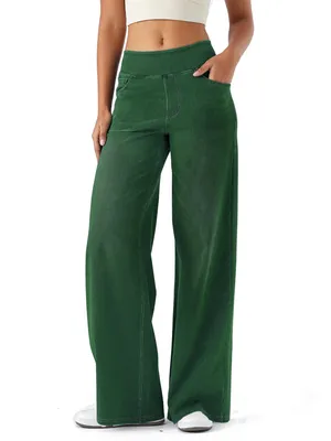 Productafbeelding van LaiEr dames jeansbroek met wijde pijpen, hoge taille, rechte pijpen en een losse pasvorm