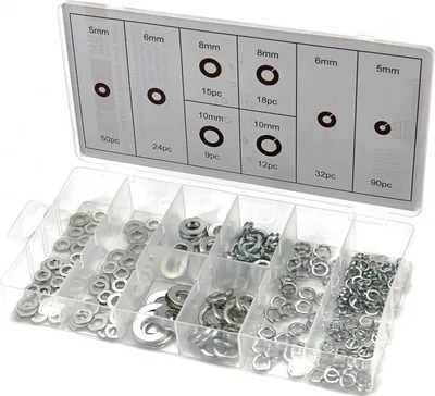 Produktbild von Unterlegscheiben & Federscheiben Sortiment 250tl. Federring Sperring