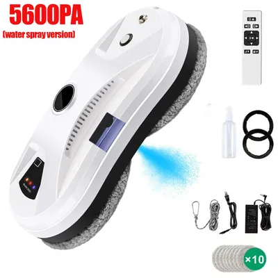 Obrázok produktu pre Robotický čistič okien – 5600 Pa, robot na čistenie skla – automatická funkcia postrekovania vodou, inteligentný diaľkový ovládač, ochrana proti pádu pre vysoké okná a dlaždice