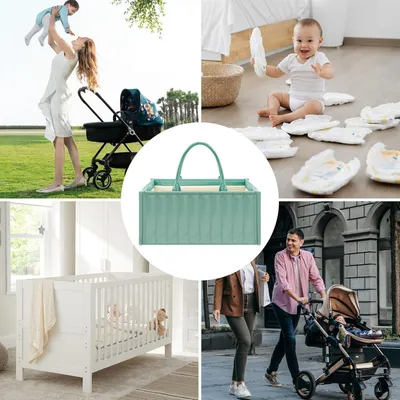 Productafbeelding van Opvouwbare luiermand met ruime opbergtas