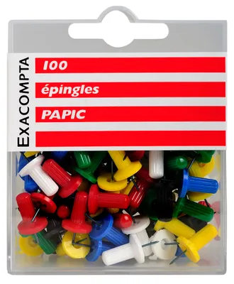 Image de Exacompta Boîte de 100 épingles Papic assort 14996E
