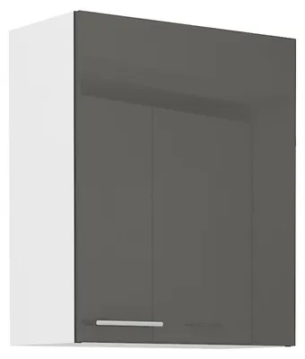 Produktbild von Küche Hängeschrank 60 Lara Grau Hochglanz + Weiss matt Küchenzeile Küchenblock