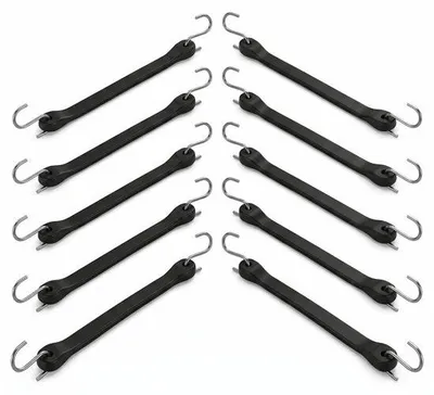 Zdjęcie produktu dla Płaskie elastyczne sznury z S-hoks - 10 sztuk 25 cm czarny