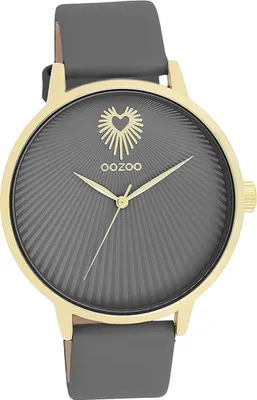 Produktbild von Oozoo Leder Damen Uhr Analog Quarzuhr Armband grau Timepieces D2UOC11244