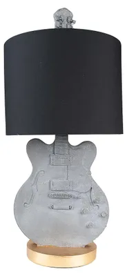Obrázek produktu pro Clayre & Eef Stolní lampa Guitar Ø 30x68 cm Šedý plast