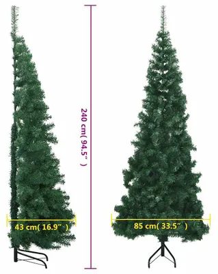Zdjęcie produktu dla vidaXL Sztuczna choinka narożna zielona 240 cm PVC