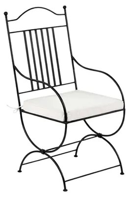 Zdjęcie produktu dla Krzesło ogrodowe w stylu śródziemnomorskim, model Ourense XL, wykonane z żelaza, kolor czarny, wysokość 100 cm