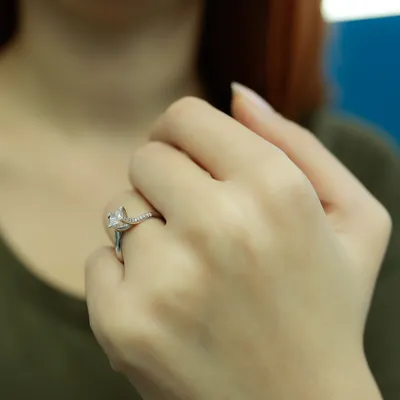 Produktbild von 0,45 Carat Diamant Antragsring 14 Karat Weißgold