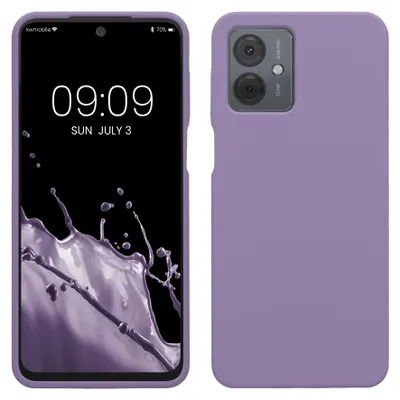 Produktbild von kwmobile Handyhülle für Motorola Moto G14 Hülle - Case Silikon - Kabelloses Laden - Schutzhülle Cover in Veilchen Lila
