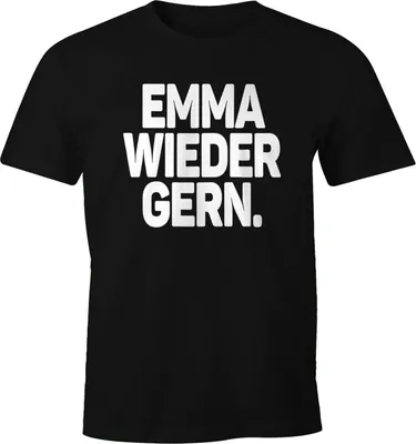 Produktbild von Herren T-Shirt Spruch Emma wieder gern Fun-Shirt Party Festival Techno Rave Oberteil Moonworks® schwarz S