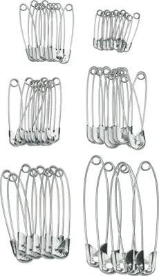 Produktbild von VBS Sicherheitsnadeln Set 52 Stück 2 bis 5 cm Nähen Basteln Fixieren