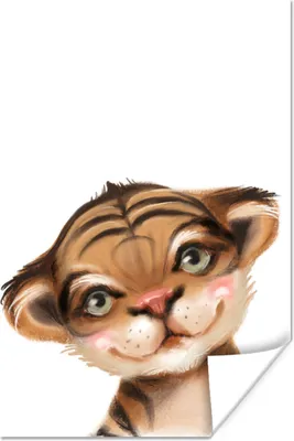 Produktbild von MuchoWow® Poster Tiger - Tier - Weiß 20x30 cm - Papierdruck