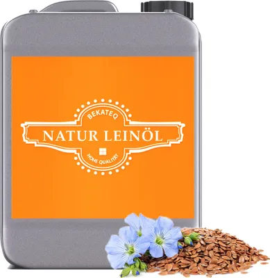 Produktbild von Natur Leinöl, 2,5L für Holzböden, Parkett, Treppen, Terrasse, Tür, Gartenmöbel I farbloses Holzöl I Holzschutz & Pflegeöl für innen & außen I Giftfrei, transparent & honigtönend