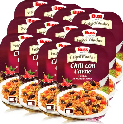 Produktbild von Buss Freizeitmacher Chili con Carne mit Reis 300g - Fertiggericht (12er Pack)