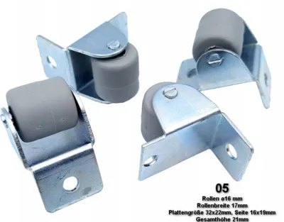Produktbild von Möbelrollen 05 Transportrollen Kastenrolle Rolle Gummi Gummirolle Mini Ø-16mm
