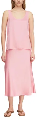 Produktbild von COMMA Damen Satin-Midirock – High Rise, Elastikbund, Schrägschnitt
