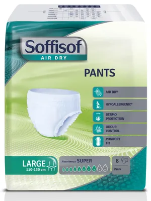 Produktbild von Soffisof Pants Super - 8x Windeln für Erwachsene - Inkontinenz Pants Unisex - 8 Tropfen, Größe L