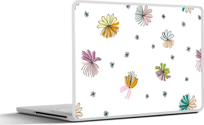 Produktbild von MuchoWow® Laptop Aufkleber Sticker Cover Blumen - Regenbogen - Flora - Pastell - Muster 30x22 cm - Laptop-Sticker