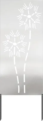 Imagen del producto de Pantalla de privacidad para jardín, modelo "Corte", color plateado, 50 x 140 cm, acero inoxidable