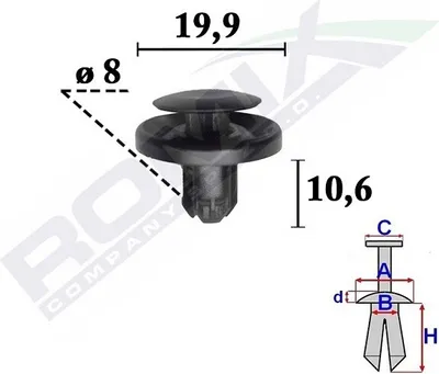 Image de 10x ROMIX C70358 Clip moulure / protection