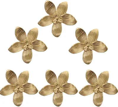 Produktbild von Set mit 6 blütenförmigen Metallgriffen für Schubladen, Schränke, Kommoden, Küchen und Türen, geeignet für Kommodenschubladen