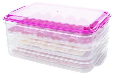 Produktbild von Aufschnittboxen für Kühlschrank - Stapelbar mit 3 Fächern - 1L + 1L + 1L