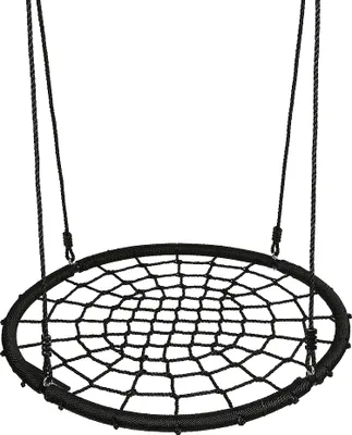 Produktbild von Nestschaukel mit Netz 100cm Schaukel Rundschaukel Tellerschaukel Netzschaukel Schwarz