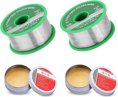 Produktbild von Lötzinn 0.8mm mit 10g Lötpaste, Lötzinn Bleifrei mit Kolophonium kern, Lötzinn mit Flussmittel 20g, Lötdraht für die Reparatur und den Heimwerker von Elektronischen Elektrischen Lötkomponenten(4 set)
