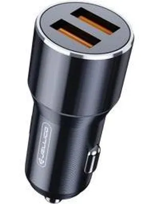 Produktbild von Autoladegerät zigarettenanzünder usb USB C – Doppel-USB Schnellladegerät fürs Auto mit 2 USB-Anschlüssen – Kompatibel mit iPhone, Samsung, Android & mehr – Doppel USB / Ohne Kabel