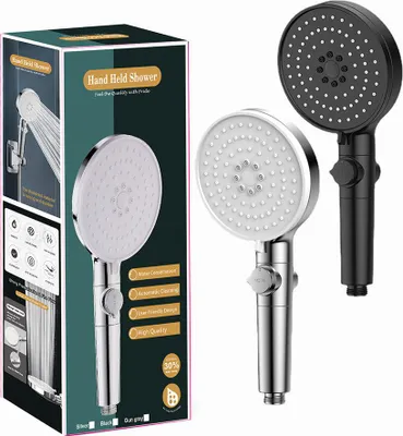 Produktbild von OKWISH 3 in 1 Duschkopf, Hochdruck, Einstellbar Wassersparend Duschköpfe mit Wasserstop, Durchmesser Hochdruck Duschkopf, Handbrause Mit 1.5m Schlauch