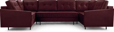 Produktbild von BETTSO Ecksofa mit Schlaffunktion mit Bettkasten Sofa U Form Wohnlandschaft Polstersofa mit Ottomane Couchgarnitur 365x167x105cm U Rotwein