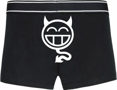 Produktbild von Boxershorts - Mann - Boxer-0023-man-black-h-XL - schwarz - XL - hinten - TEUFELCHEN - lustiges Motiv - Spruch - Unterwäsche - Unterhose - Freizeit - lustig