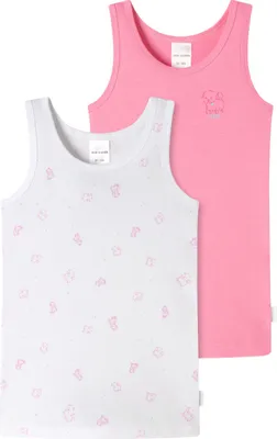 Produktbild von Schiesser 2er Pack Kids Girls Feinripp Organic Baumwolle Unterhemd / Top Mit tonalem Einfass an Hals und Arm, Herrlich bequeme Feinripp-Qualität, Aus nachhaltiger Baumwolle