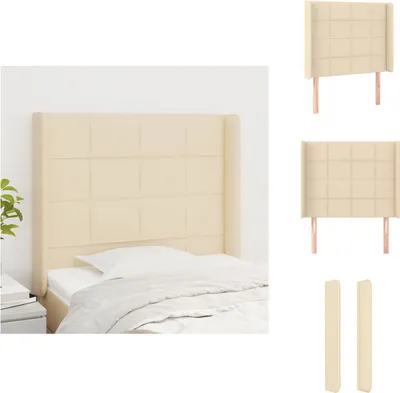 Produktbild von vidaXL Kopfteil mit Ohren Creme 83x16x118/128 cm Stoff -  Kopf- & Fußenden
