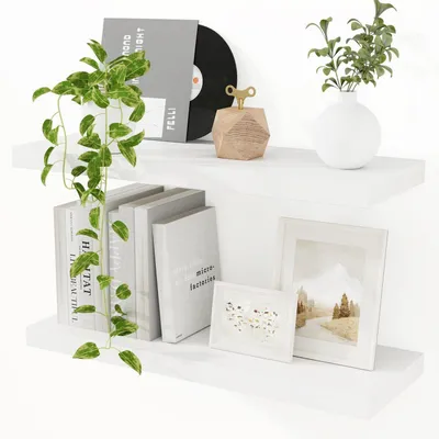 Produktbild von Wandregal Schweberegale 2er Set Weiß 60 cm MDF 23,5 cm Tiefe